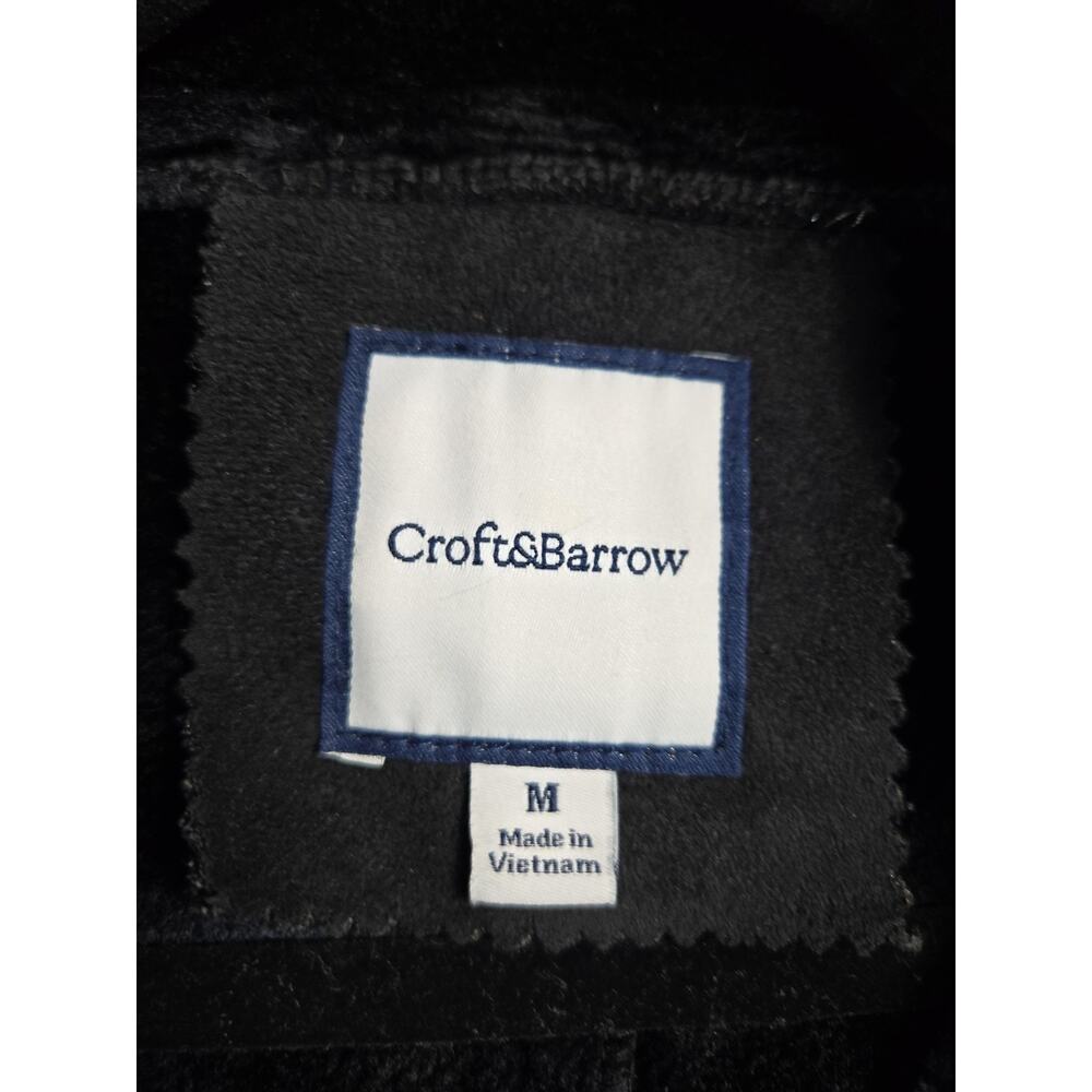 Croft & Barrow Jacket Womens Medium Black Faux Fur Lined Microfiber Zip Coat - Picture 2 of 10